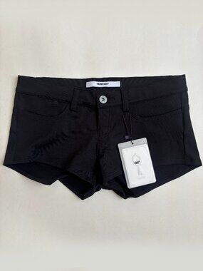 Tank Air Hot Pants Micro Mini Short Shorts Black NEW NWT Stretch Pockets Small S